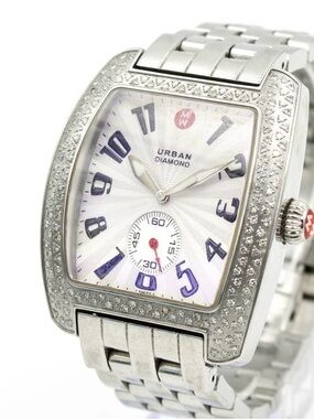 Michele Urban Diamond Swiss Watch – 1.27 CT TW Diamond Bezel – Stainless Steel